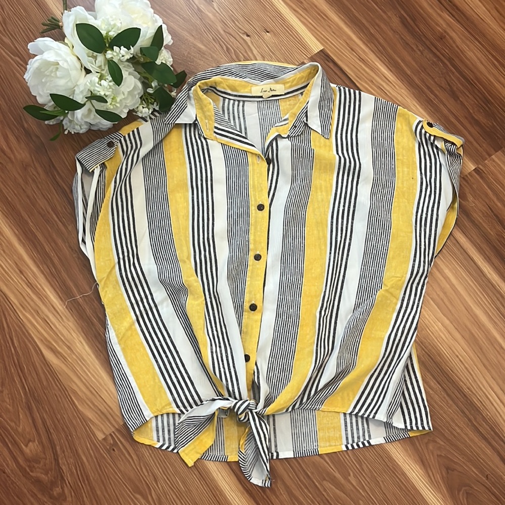 Love Notes Striped Button Front Shirt
